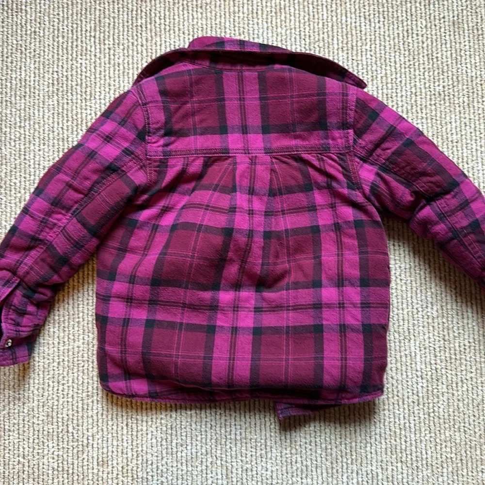 Children's Place girls size XS size 4 Sherpa lined purple flannel coat jacket